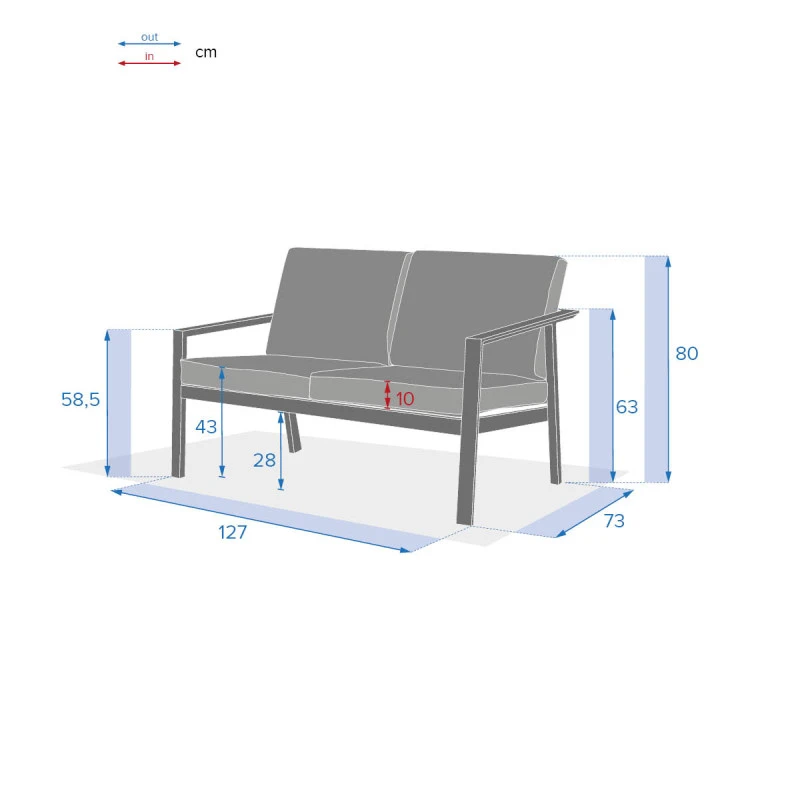 Canapé 2 Places Pavane Graphite Hespéride 6 Canapé 2 Places Pavane Graphite Hespéride – Image 4