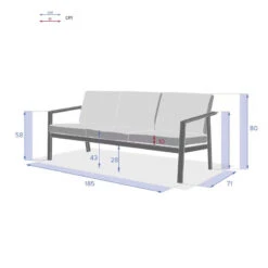 Canapé 3 Places Pavane Graphite Hespéride -Promos Jardin Meubles Boutique canape 3 places pavane graphite hesperide 1 5