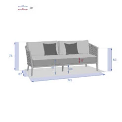 Canapé De Salon Extérieur 3 Places Embruns Hespéride 11 Canapé De Salon Extérieur 3 Places Embruns Hespéride -Promos Jardin Meubles Boutique canape de salon exterieur 3 places embruns hesperide 3