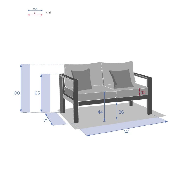 Canapé Extérieur 2 Places Evasion Tonka Hespéride 6 Canapé Extérieur 2 Places Evasion Tonka Hespéride – Image 4