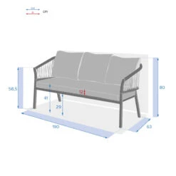Canapé Extérieur 3 Places Oriengo Anthracite Hespéride -Promos Jardin Meubles Boutique canape exterieur 3 places oriengo anthracite hesperide 3