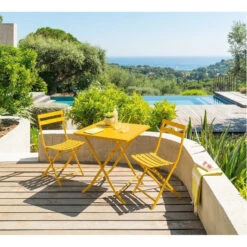 Chaise Métal Pliante Greensboro Moutarde Hespéride 10 Chaise Métal Pliante Greensboro Moutarde Hespéride -Promos Jardin Meubles Boutique chaise greensboro hesperide moutarde 1 3