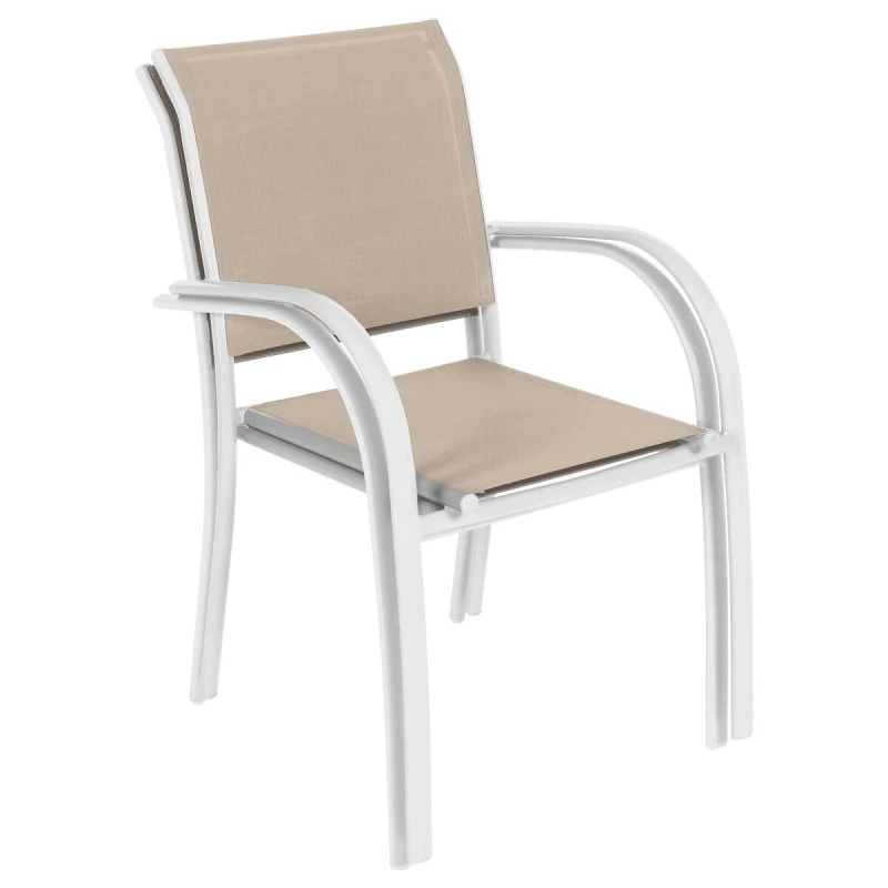Fauteuil Empilable Piazza Hespéride Lin/blanc 4 Fauteuil Empilable Piazza Hespéride Lin/blanc – Image 2