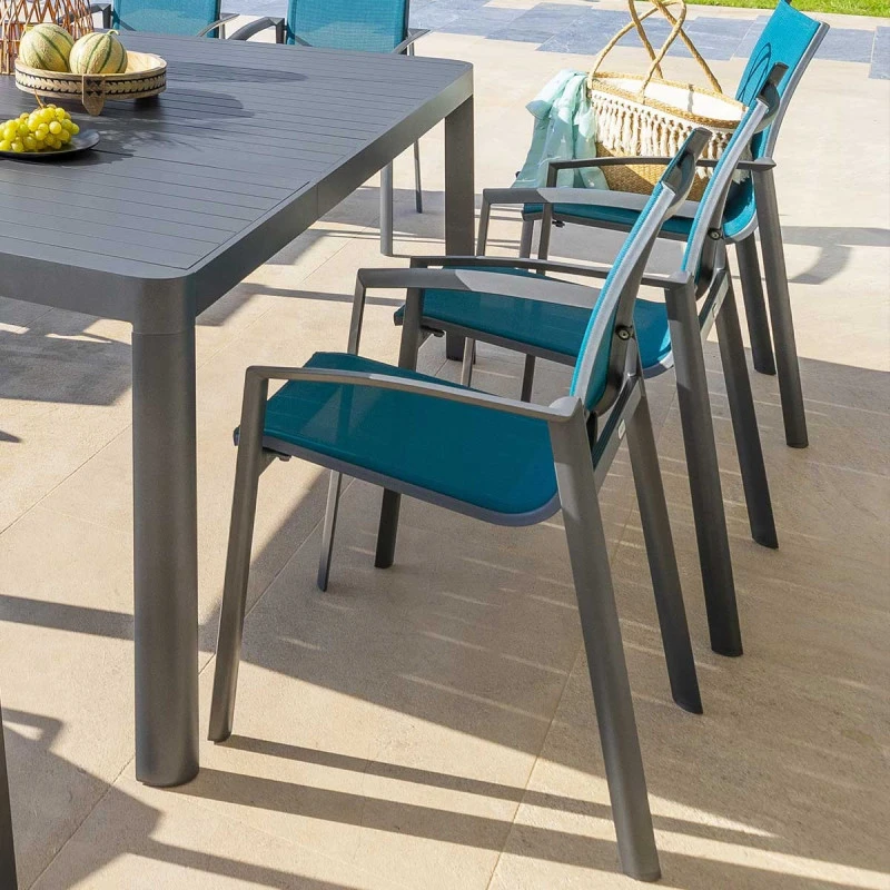 Fauteuil Extérieur Axant Bleu Canard/graphite Hespéride 4 Fauteuil Extérieur Axant Bleu Canard/graphite Hespéride – Image 2