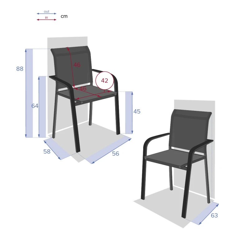 Fauteuil Extérieur Essentia Anthracite/graphite Hespéride 7 Fauteuil Extérieur Essentia Anthracite/graphite Hespéride – Image 5