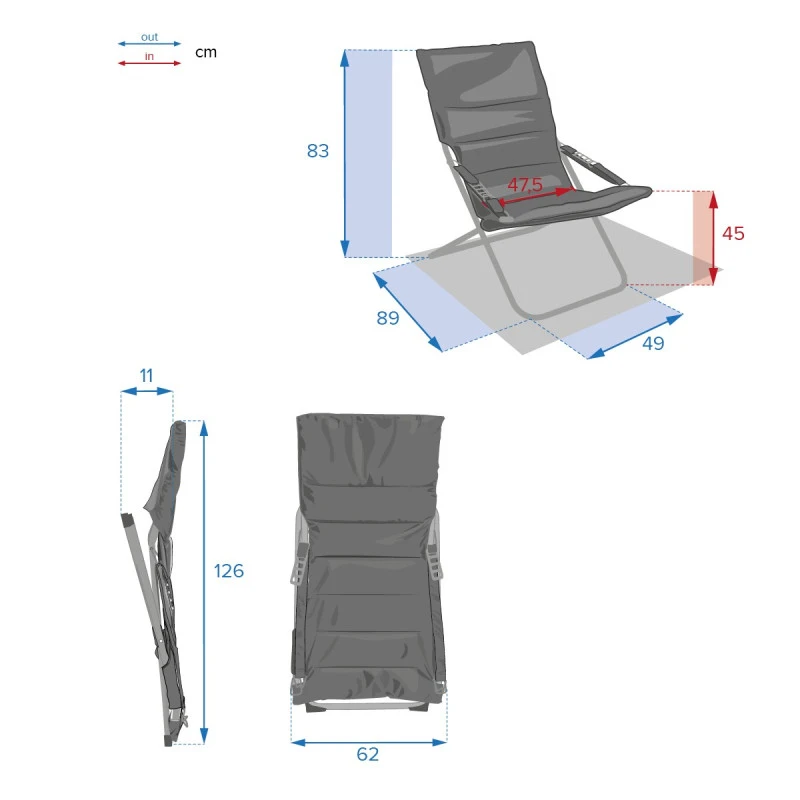 Fauteuil Relax Milos Ardoise Hespéride 6 Fauteuil Relax Milos Ardoise Hespéride – Image 4