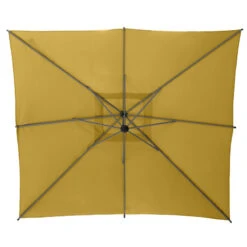 Parasol Décentré Carré Manoa Jaune Moutarde Hespéride -Promos Jardin Meubles Boutique parasol decentre carre manoa jaune moutarde hesperide 2