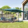 Parasol Décentré Eléa Inclinable Rectangulaire Bleu Canard Hespéride -Promos Jardin Meubles Boutique parasol decentre elea inclinable 3x4 bleu canard hesperide