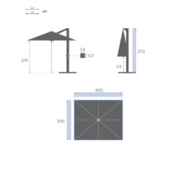 Parasol Décentré Eléa Inclinable Rectangulaire Noisette Hespéride -Promos Jardin Meubles Boutique parasol decentre elea inclinable 3x4 noisette hesperide 5