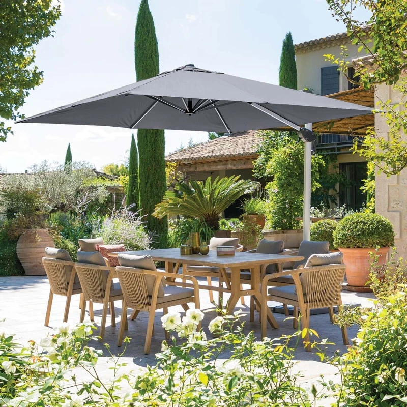 Parasol Déporté Carré Equador Ardoise Hespéride 3 Parasol Déporté Carré Equador Ardoise Hespéride