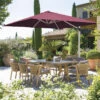 Parasol Déporté Carré Equador Bordeaux Hespéride -Promos Jardin Meubles Boutique parasol deporte carre equador bordeaux hesperide