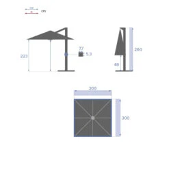 Parasol Déporté Carré Equador Bordeaux Hespéride -Promos Jardin Meubles Boutique parasol deporte carre equador bordeaux hesperide 7