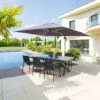 Parasol Déporté Rectangulaire Equador Ardoise Hespéride -Promos Jardin Meubles Boutique parasol deporte rectangulaire equador ardoise hesperide