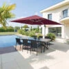 Parasol Déporté Rectangulaire Equador Bordeaux Hespéride -Promos Jardin Meubles Boutique parasol deporte rectangulaire equador bordeaux hesperide