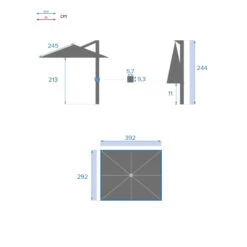 Parasol Déporté Rectangulaire Soly Honey Et Noisette Hespéride -Promos Jardin Meubles Boutique parasol deporte rectangulaire soly honey noisette hesperide 6