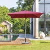 Parasol Droit Carré 2,5x2,5m Soya Bordeaux Hespéride -Promos Jardin Meubles Boutique parasol droit carre 25x25m soya bordeaux hesperide