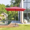 Parasol Droit Carré 2,5x2,5m Soya Grenade Hespéride -Promos Jardin Meubles Boutique parasol droit carre 25x25m soya grenade hesperide