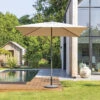 Parasol Droit Carré 2,5x2,5m Soya Taupe Hespéride -Promos Jardin Meubles Boutique parasol droit carre 25x25m soya taupe hesperide