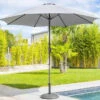 Parasol Droit Rond 2,7m Sisko Ardoise Hespéride -Promos Jardin Meubles Boutique parasol droit rond 27m sisko ardoise hesperide
