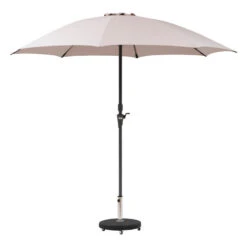 Parasol Droit Rond 2,7m Sisko Taupe Hespéride -Promos Jardin Meubles Boutique parasol droit rond 27m sisko taupe hesperide 1