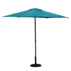 Parasol Droit Rond 2,7m Soya Bleu Canard Hespéride -Promos Jardin Meubles Boutique parasol droit rond 27m soya bleu canard hesperide 1
