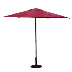 Parasol Droit Rond 2,7m Soya Bordeaux Hespéride -Promos Jardin Meubles Boutique parasol droit rond 27m soya bordeaux hesperide 1