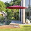 Parasol Droit Rond 2,7m Soya Bordeaux Hespéride -Promos Jardin Meubles Boutique parasol droit rond 27m soya bordeaux hesperide