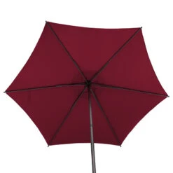 Parasol Droit Rond 2,7m Soya Bordeaux Hespéride -Promos Jardin Meubles Boutique parasol droit rond 27m soya bordeaux hesperide 4