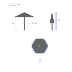 Parasol Rond 2,3m Anzio Grenade Hespéride -Promos Jardin Meubles Boutique parasol rond 23m anzio grenade hesperide 5