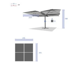 Parasol Setiri 16 M² Ardoise Hespéride -Promos Jardin Meubles Boutique parasol setiri 16 m ardoise hesperide 3