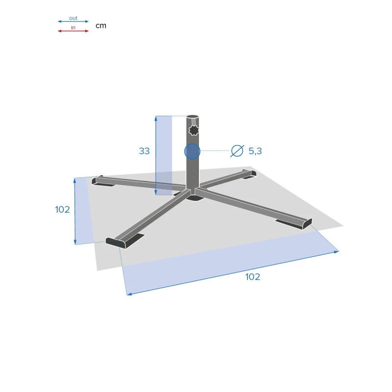 Pied De Parasol Pliant Grand Modèle Anthracite Hespéride 7 Pied De Parasol Pliant Grand Modèle Anthracite Hespéride – Image 5