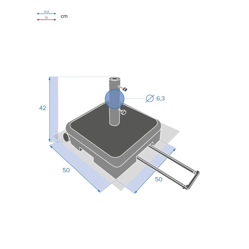 Pied De Parasol Valise à Roulettes Lostano 40kg Hespéride 8 Pied De Parasol Valise à Roulettes Lostano 40kg Hespéride – Image 6