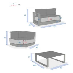 Salon D'angle 5 Places Allure Anthracite / Graphite Hespéride -Promos Jardin Meubles Boutique salon d angle 5 places allure anthracite graphite hesperide 3