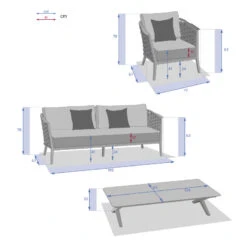 Salon De Jardin 5 Places Embruns Praline / Noisette Hespéride -Promos Jardin Meubles Boutique salon de jardin 5 places embruns praline noisette hesperide 1 2