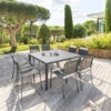 Table Carrée Fixe Piazza 8 P. Graphite Hespéride -Promos Jardin Meubles Boutique table fixe carree piazza coloris noir graphite hesperide