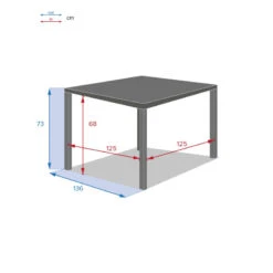 Table Carrée Fixe Piazza 8 P. Graphite Hespéride 9 Table Carrée Fixe Piazza 8 P. Graphite Hespéride -Promos Jardin Meubles Boutique table fixe carree piazza coloris noir graphite hesperide 3