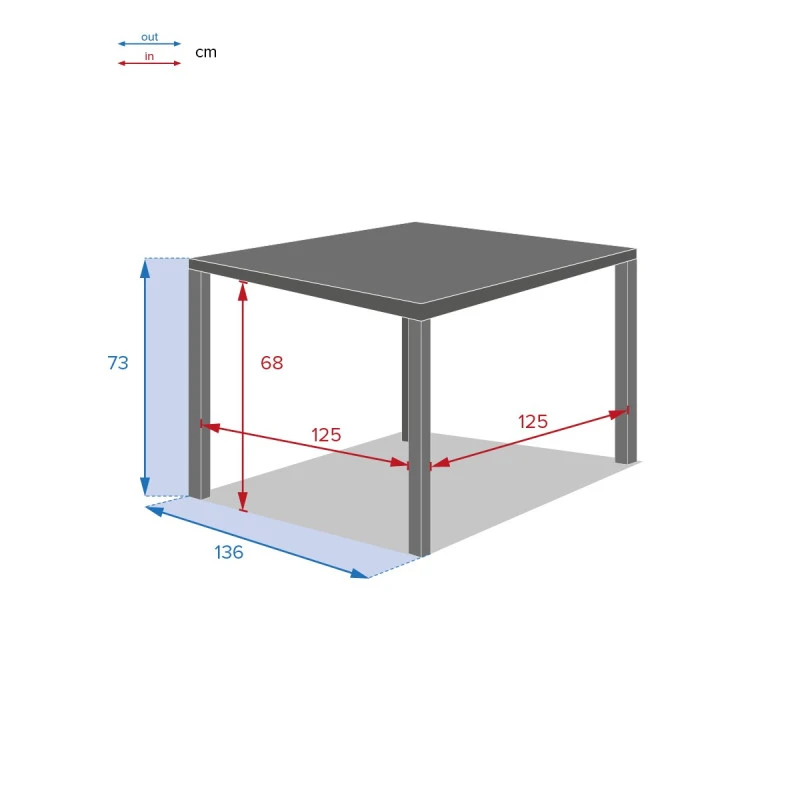 Table Carrée Fixe Piazza 8 P. Graphite Hespéride 6 Table Carrée Fixe Piazza 8 P. Graphite Hespéride – Image 4