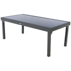 Table Rectangulaire Ext. Verre Piazza 12 P. Graphite Hespéride -Promos Jardin Meubles Boutique table piazza extensible 12 personnes hesperide anthracite graphite 2