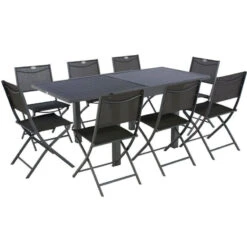 Table Rectangulaire Extensible Piazza 8 P. Graphite Hespéride -Promos Jardin Meubles Boutique table rectangulaire extensible piazza 8 personnes graphite hesperide 4