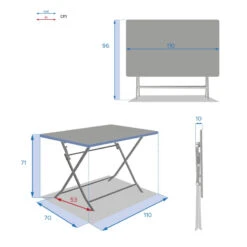 Table Rectangulaire Pliante Greensboro 4p Graphite Hespéride -Promos Jardin Meubles Boutique table rectangulaire greensboro 110x70cm graphite hesperide 5