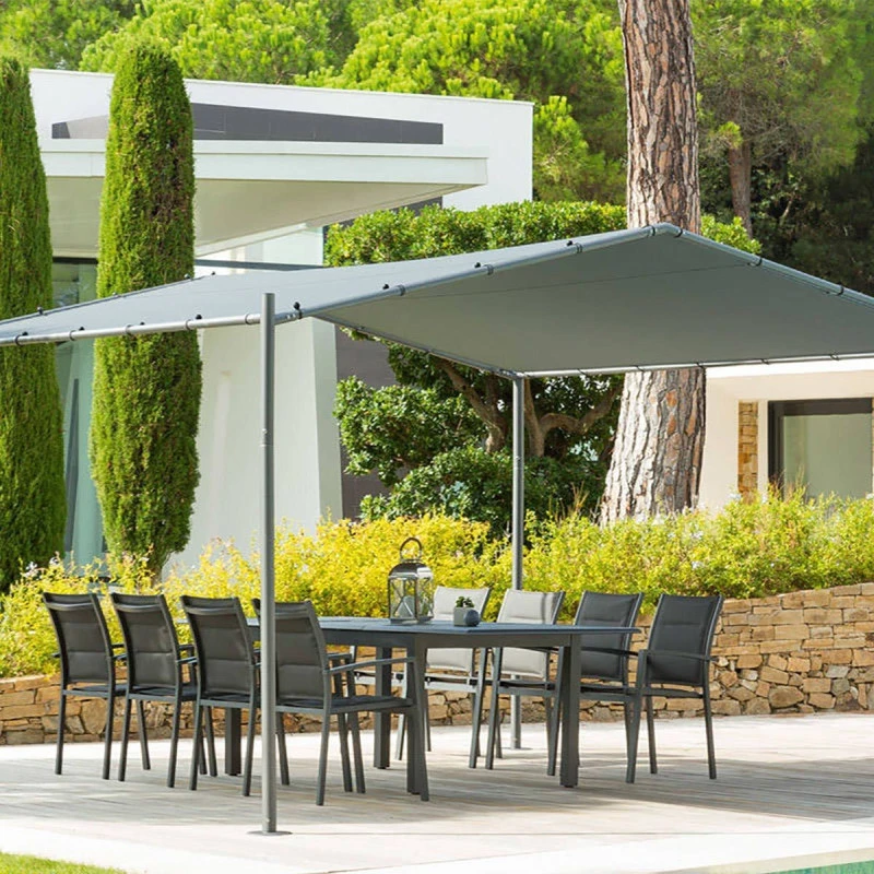 Tonnelle Certeli Carrée Forme Abri Coloris Graphite/ardoise 3 Tonnelle Certeli Carrée Forme Abri Coloris Graphite/ardoise