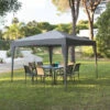Tonnelle Pliante Carrée Hespéride 3x3m Easy Up Gris Ardoise 2 Tonnelle Pliante Carrée Hespéride 3x3m Easy Up Gris Ardoise -Promos Jardin Meubles Boutique tonnelle pliante hesperide 3x3m easy up gris ardoise
