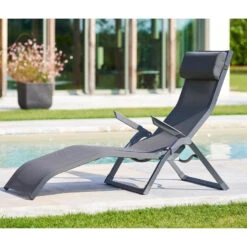 Promos Jardin Meubles Boutique 29 Transat 2 Positions Anthracite / Graphite Decima Hespéride