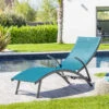 Transat Samba Pliable Bleu Canard/graphite Hespéride -Promos Jardin Meubles Boutique transat samba pliable bleu canard graphite hesperide