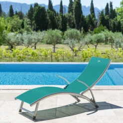 Transat Samba Pliable Et Empilable émeraude Hespéride -Promos Jardin Meubles Boutique transat samba pliable et empilable coloris emeraude hesperide 2